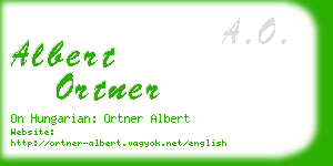 albert ortner business card